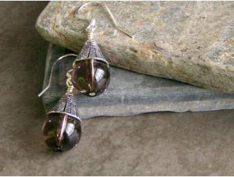 Smoky Quartz & Sterling Silver Drop Earrings