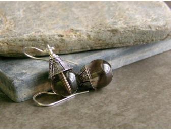 Smoky Quartz & Sterling Silver Drop Earrings