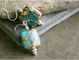 Aqua Terra & Sterling Silver Earrings