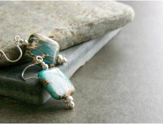 Aqua Terra & Sterling Silver Earrings