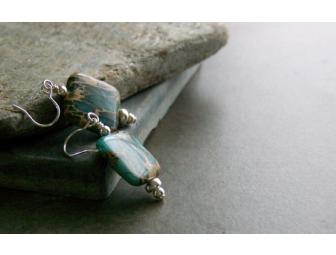 Aqua Terra & Sterling Silver Earrings