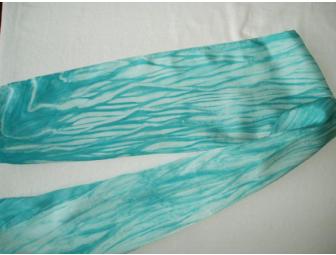 Turquoise Silk Charmeuse Scarf