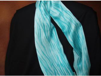 Turquoise Silk Charmeuse Scarf