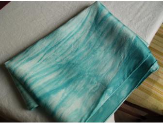 Turquoise Silk Charmeuse Scarf
