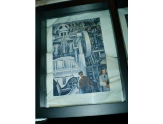 Framed Photos of Diego Rivera's Mural 'Detriot Industry'