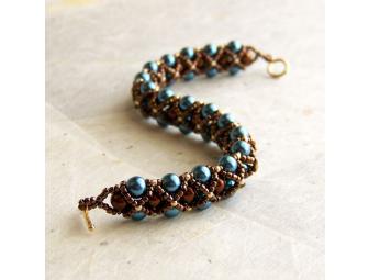 Bracelet - Handwoven Caged Pearl