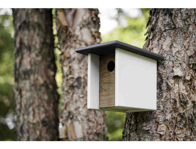 Arbor Modern Birdhouse (white body and grey top)
