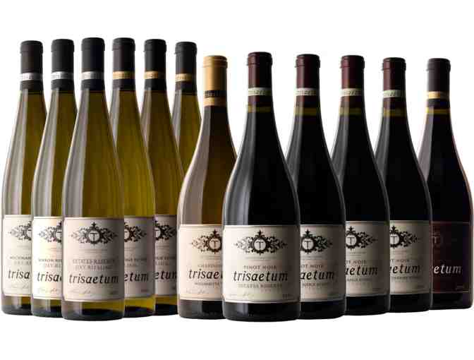Mixed case of Trisaetum wines plus complimentary wine tasting for up to 8 people
