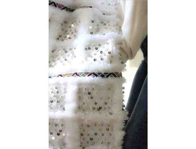 Embroidered Moroccan Handira (Wedding Blanket)