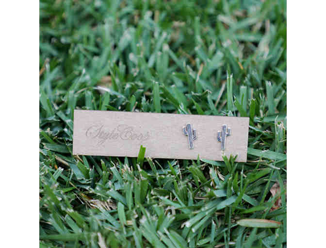 Style Coop Fair Trade Silver Cactus Earrings