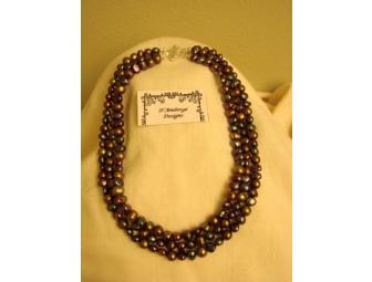D'Amberge Designs Triple Strand Cultured Freshwater Pearl Necklace