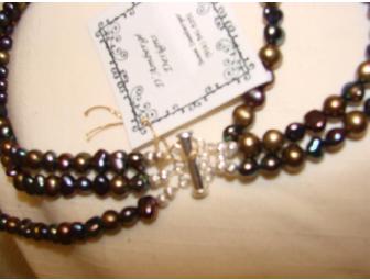 D'Amberge Designs Triple Strand Cultured Freshwater Pearl Necklace