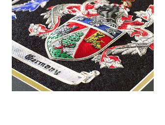 Gems of History: Coat of Arms History & Embroidery Framed