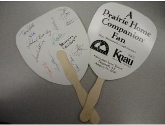 Garrison Keillor Poster plus 2 Autographed Fan Fans