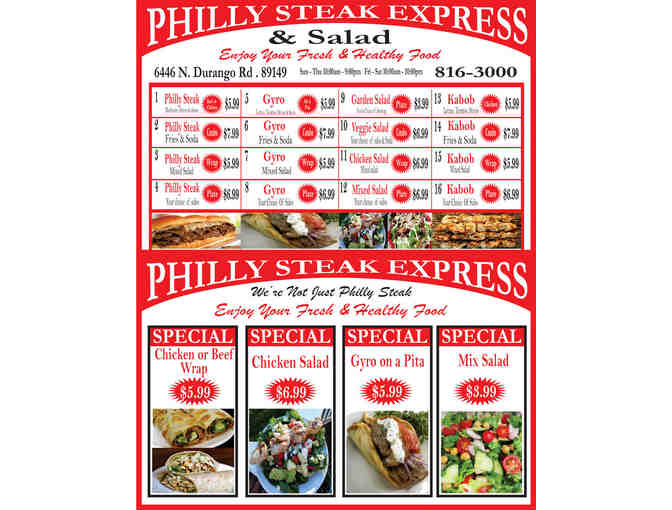 Philly Steak Express: $10 Gift Card