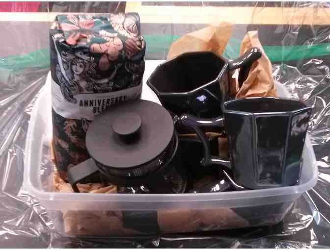 Starbucks Gift Basket - 2 Coffee Mugs, a Coffee Press, and a bag of Anniversary Blend