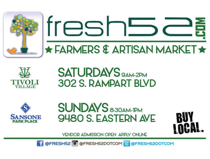 Fresh52 Farmers and Artisan Market: $50 Gift Cetificate