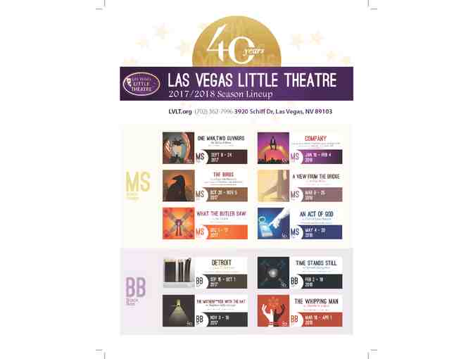 Las Vegas Little Theatre: 2 Subscriptions to 17/18 Mainstage Season