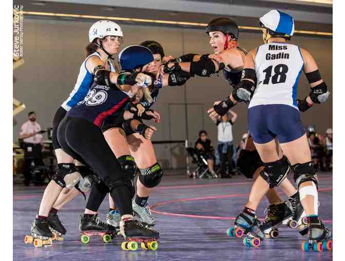 Four (4) tickets to Boston Roller Derby home game, $25 merch credit, photo op with skaters