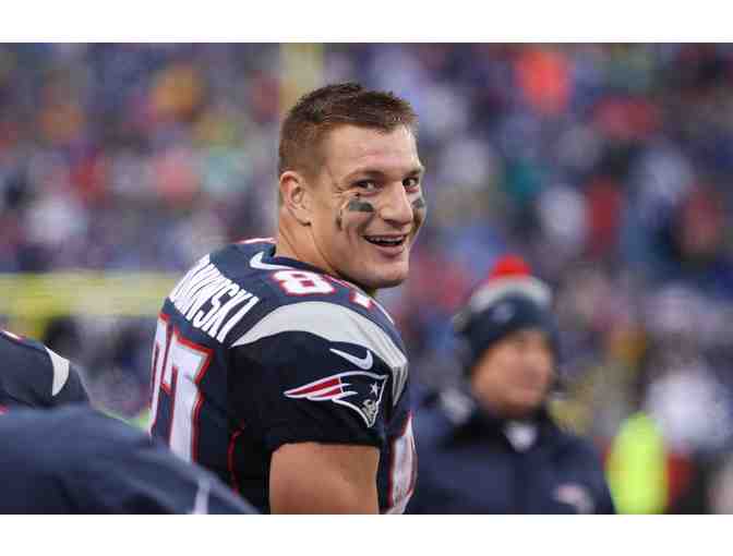 Rob Gronkowski, Former New England Patriots Tight End, Autograph Football w/Display Case