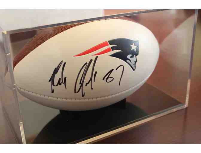 Rob Gronkowski, Former New England Patriots Tight End, Autograph Football w/Display Case