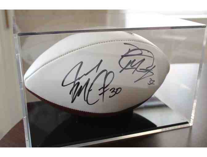 Devin & Jason McCourty, New England Patriots, Autograph Football w/Display Case