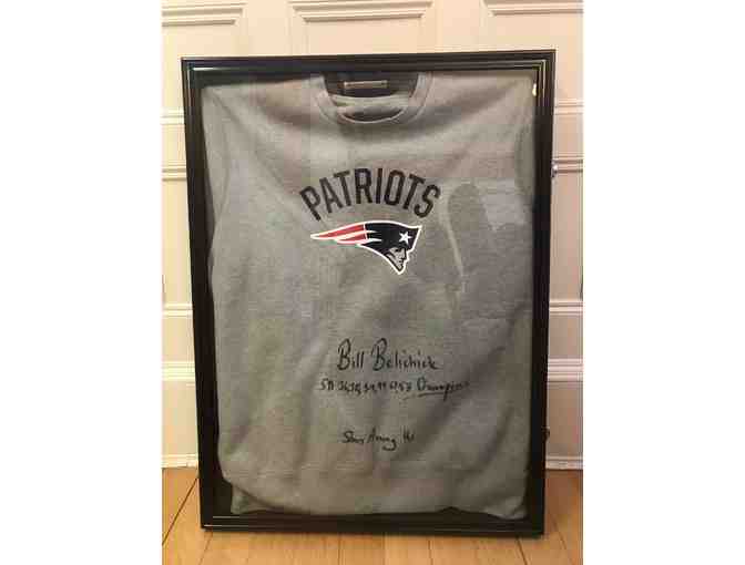 Bill Belichick Autographed Sweatshirt in Display Case