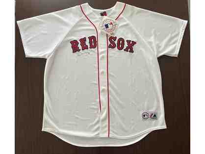 Red Sox #49 Tim Wakefield Signed Jersey (Size 2x) with case