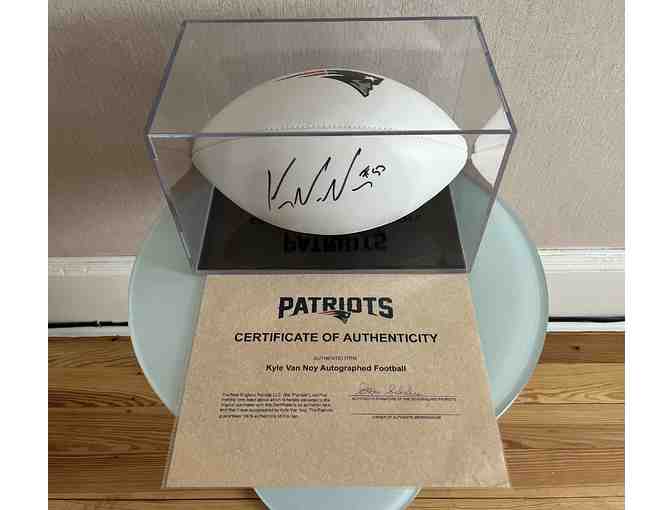 Patriots #53 Kyle Van Noy Signed Football in case with Certificate of Authenticity