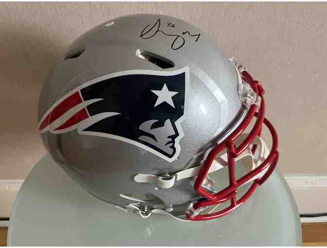 Patriots #28 Sony Michel Signed Helmet with Certificate of Authenticity