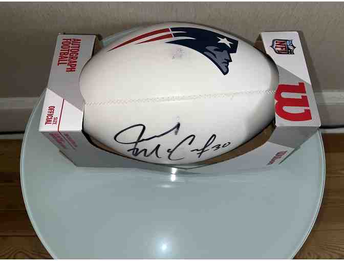 Patriots #30 Jason McCourty Signed Football with Certificate of Authenticity
