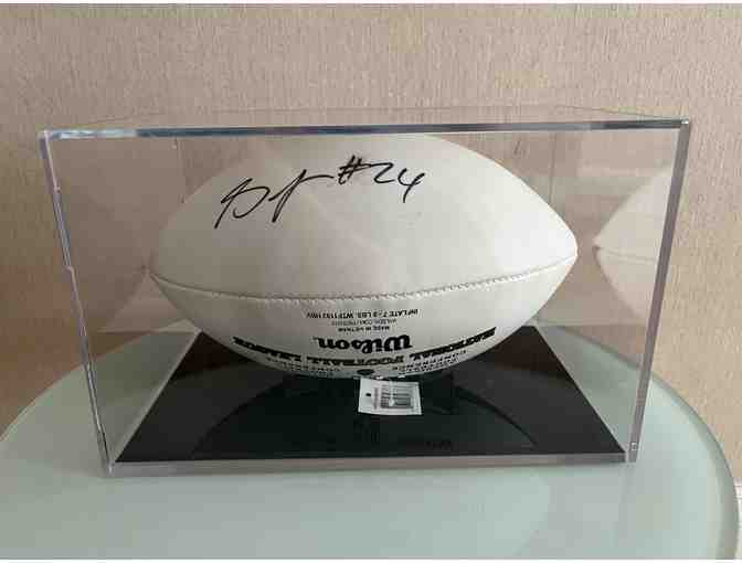 Patriots #24 Stephon Gilmore Signed Football in case with Certificate of Authenticity