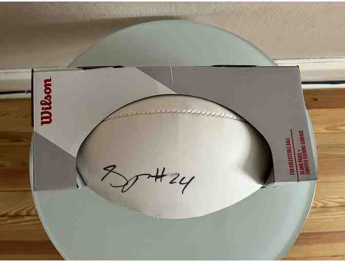 Patriots #24 Stephon Gilmore Signed Football with Certificate of Authenticity