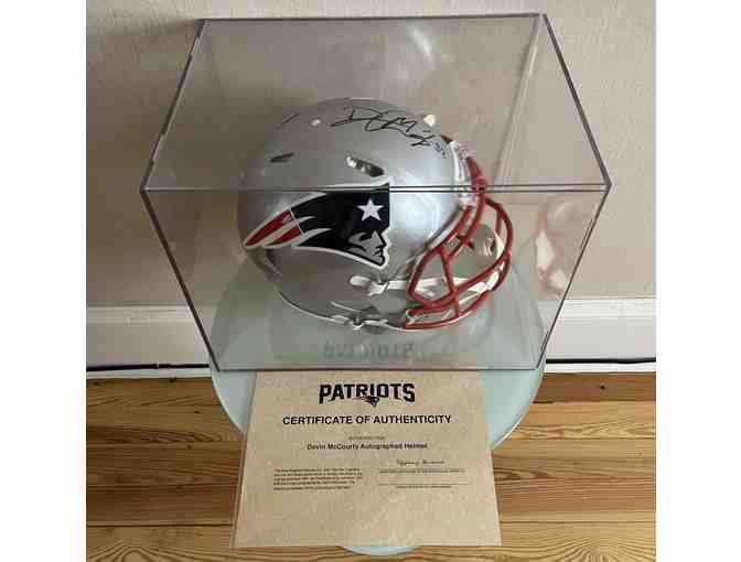 Patriots #32 Devin McCourty Signed Helmet in case with Certificate of Authenticity