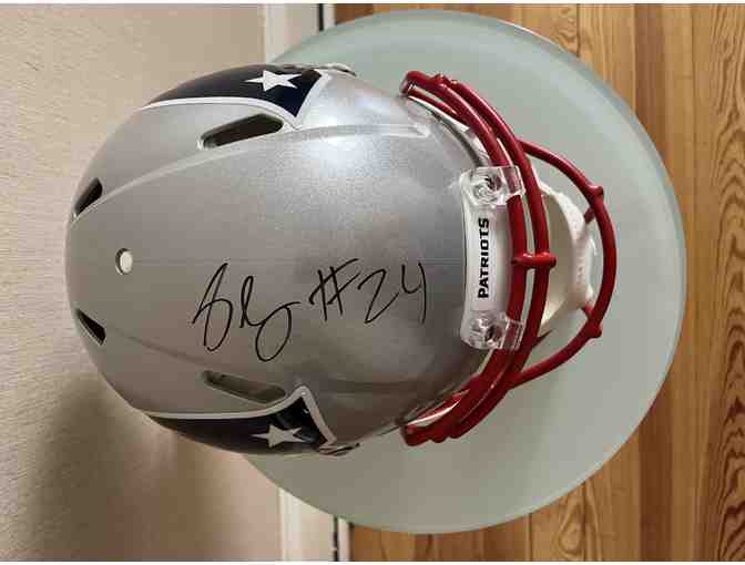 Patriots #24 Stephon Gilmore Signed Helmet with Certificate of Authenticity