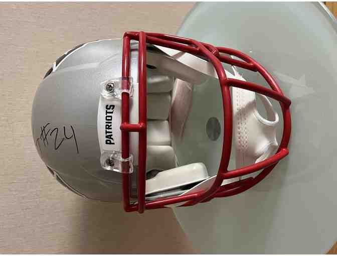 Patriots #24 Stephon Gilmore Signed Helmet with Certificate of Authenticity