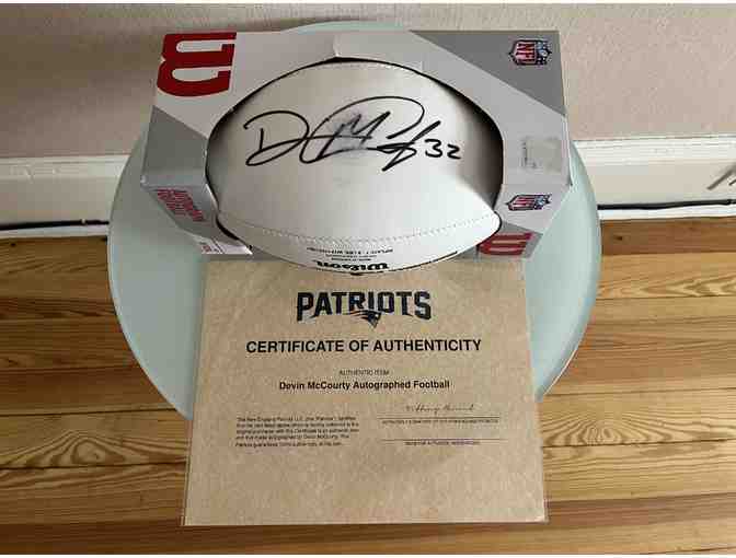 Patriots #32 Devin McCourty Signed Football with Certificate of Authenticity