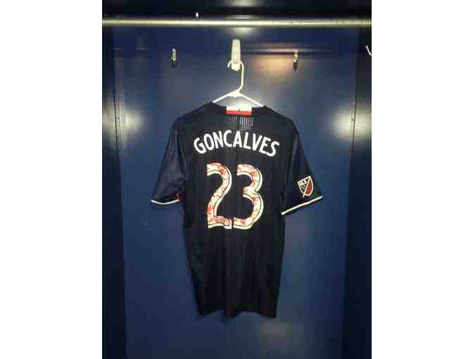 Jose Goncalves Game-Worn, Autographed Revolution Jersey w/Camouflage Numbers