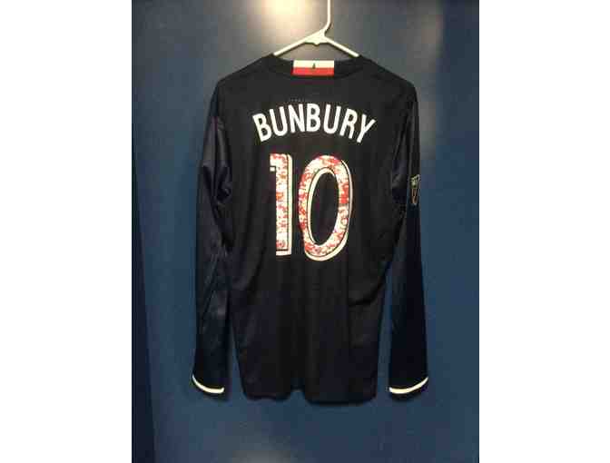 Teal Bunbury Game-Worn, Autographed Revolution Jersey w/Camouflage Numbers