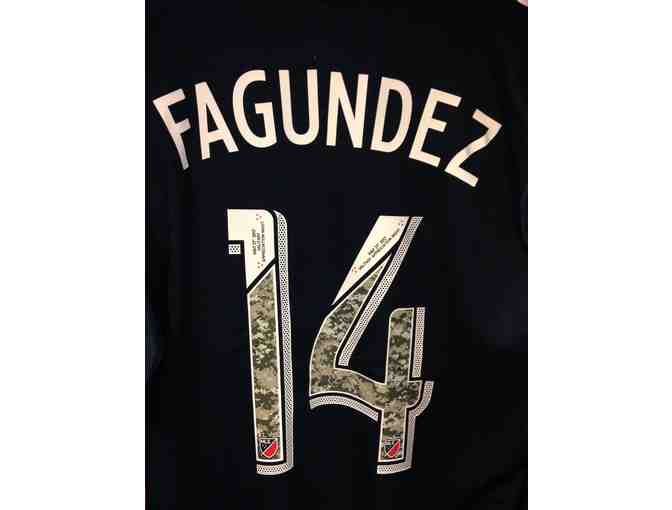 Signed, Game-Worn Diego Fagundez Commemorative Salute to Heroes Jersey