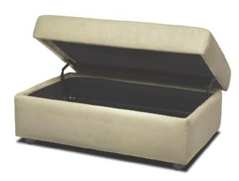 BLACK Leather Lindsay Ottoman
