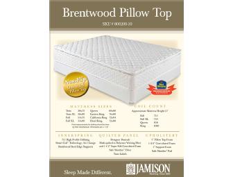 Queen Jamison Brentwood Pillowtop Mattress Set