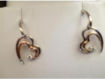 Open Heart Shaped Earring with Diamond