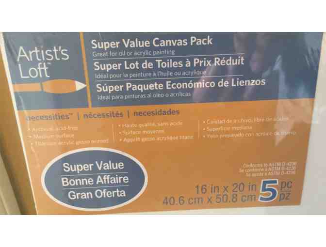 5 Pack 16' x 20' Super Value Canvas, by Artist's Loft