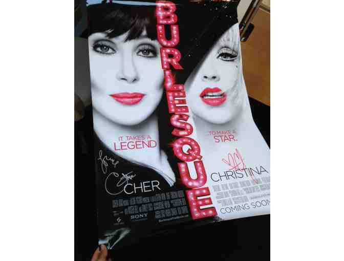 Burlesque Movie Poster autographed  by Both Cher and Christina Aguilera  (A)