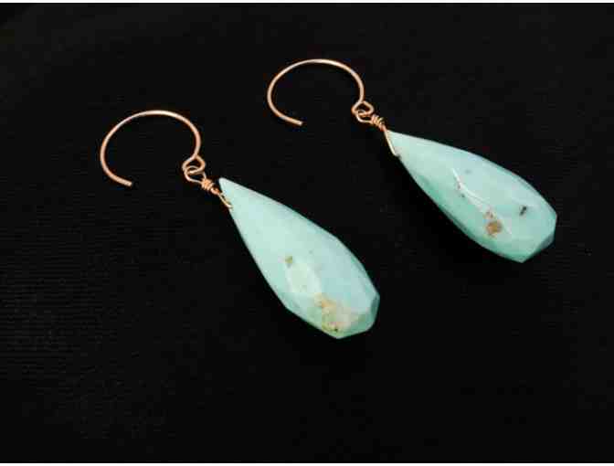 14K Yellow Gold Turquoise Earrings from Julieri