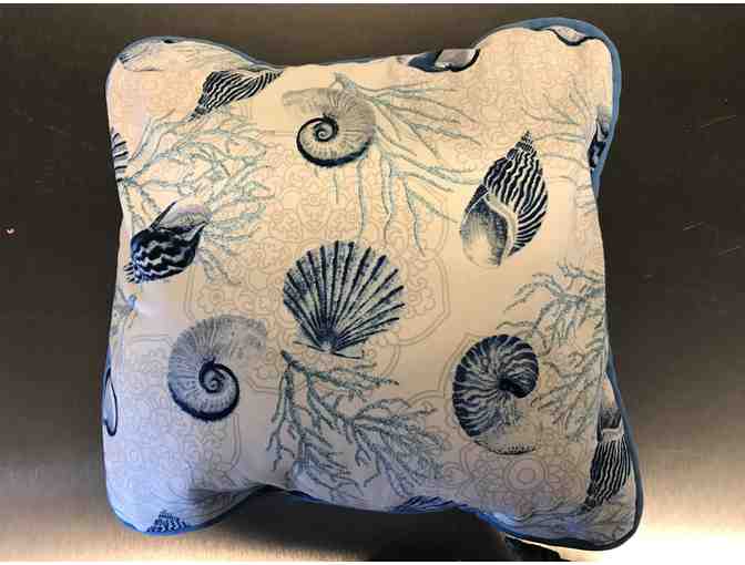 4 Decorative Pillows,  Hand-made, Blue and White Sea Motif