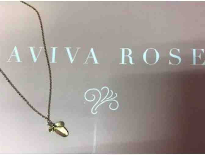 Aviva Rose Gold Filled Leaf with Diamond Necklace