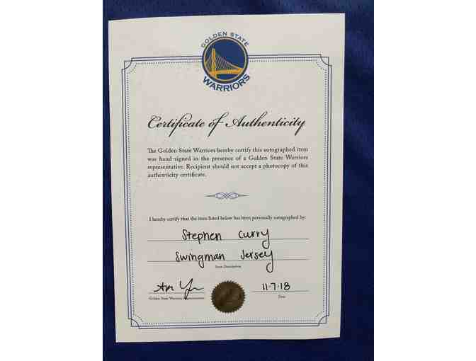 Stephen 'Steph' Curry - Signed Jersey