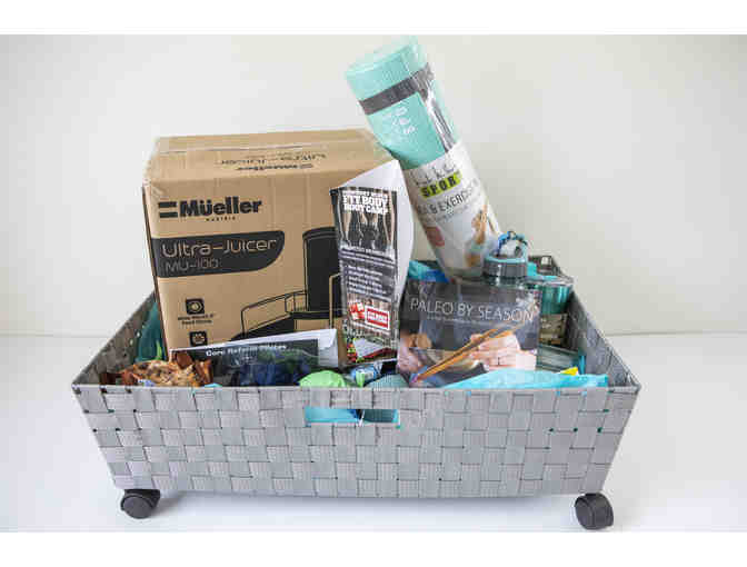 The Healthy Living Basket: Bootcamp, Pilates, Juice Maker and more. Mr Fox's class basket